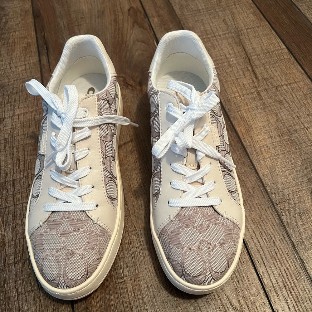 Coach White and Tan Sneakers